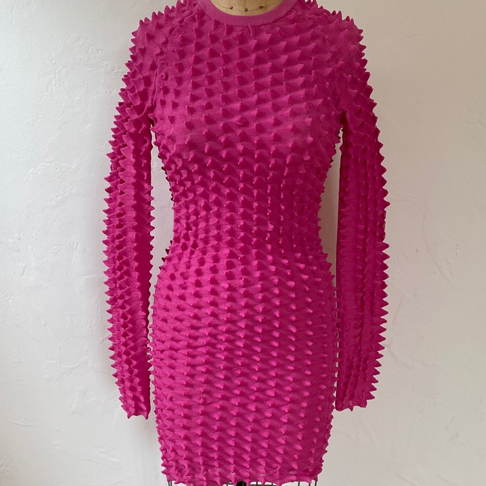 NWOT Hot Pink Textured Women's mini Dress from H&M . Size XS